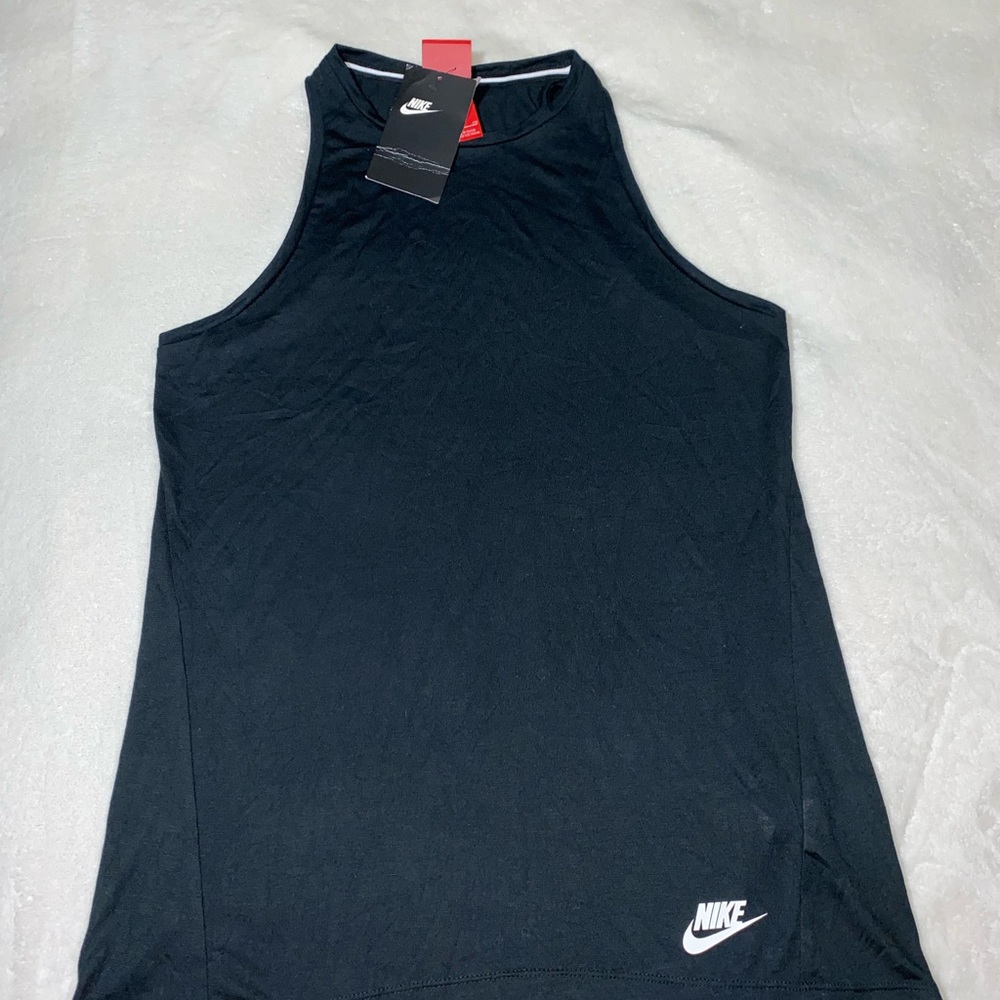 NIKE WOMEN  Tunic Side slit Athletic Pull over Sleeveless tank top Black Small